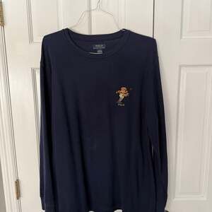 Polo Ralph Lauren Waffle Knit Thermal Polo Bear Sleep Shirt